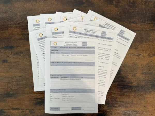 Dokumentierte Informationen ISO 50001, Energieleistungskennzahlen ISO 50001 Dokumentation